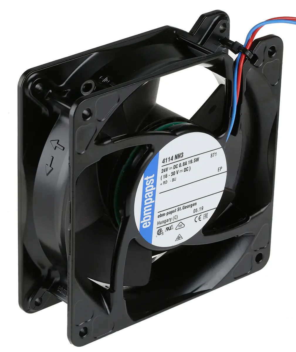 Produktfoto 1 von ebm-papst 4100 NH3 - S-Force DC-Axiallüfter, Kugellager, 24 V dc / 19.5W, 119 x 119 x 38mm, 6000U/min, 310m³/h