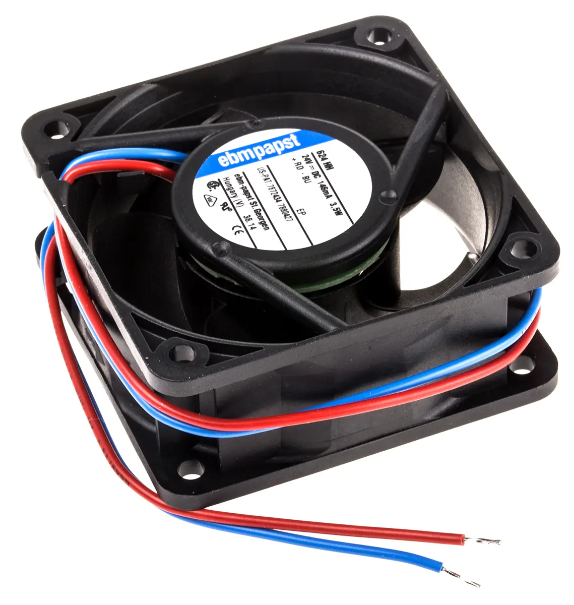 Produktfoto 1 von ebm-papst 620 DC-Axiallüfter, Kugellager, 24 V dc / 3.6W, 60 x 60 x 25mm, 8200U/min, 56m³/h