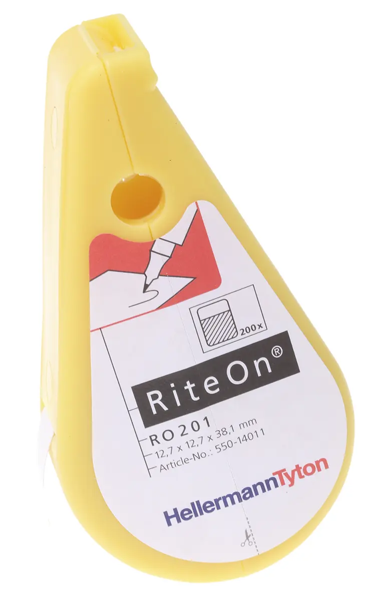 Produktfoto 1 von HellermannTyton RiteOn Kabelmarkierer Set, Weiß x 12.7 mm