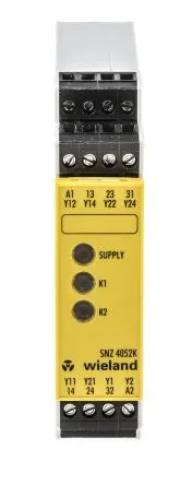 Produktfoto 1 von Wieland SNZ 4052 Sicherheitsrelais 24V ac/dc, 2 Sicherheitskontakte, 1 Hilfsschalter, Überwacht RoHS SIL IEC 61508