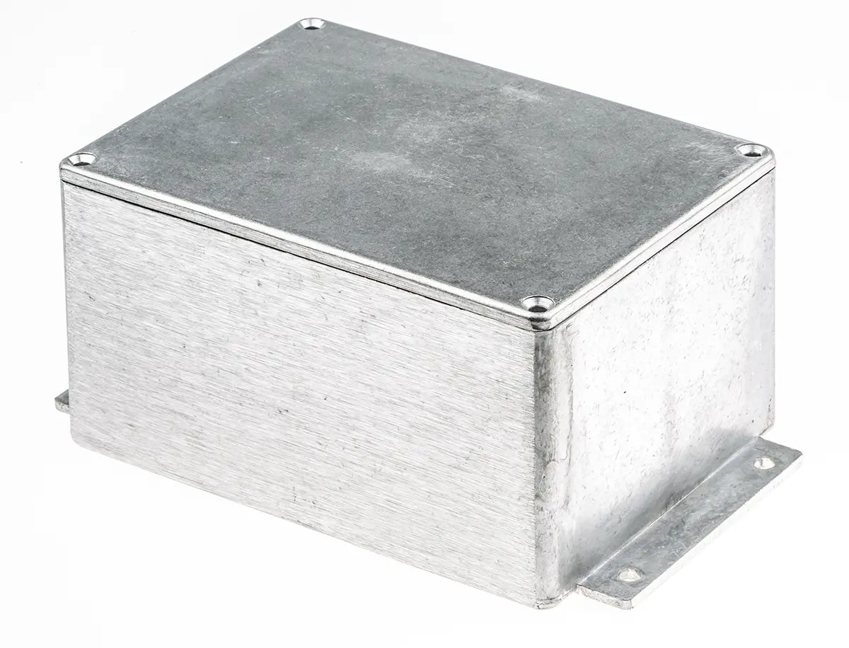 Produktfoto 1 von RS PRO; Gehäuse; Aluminiumdruckguss; Silber Geflanscht IP65 Breite 101.6 mm Höhe 76.5 mm Länge 168.7 mm