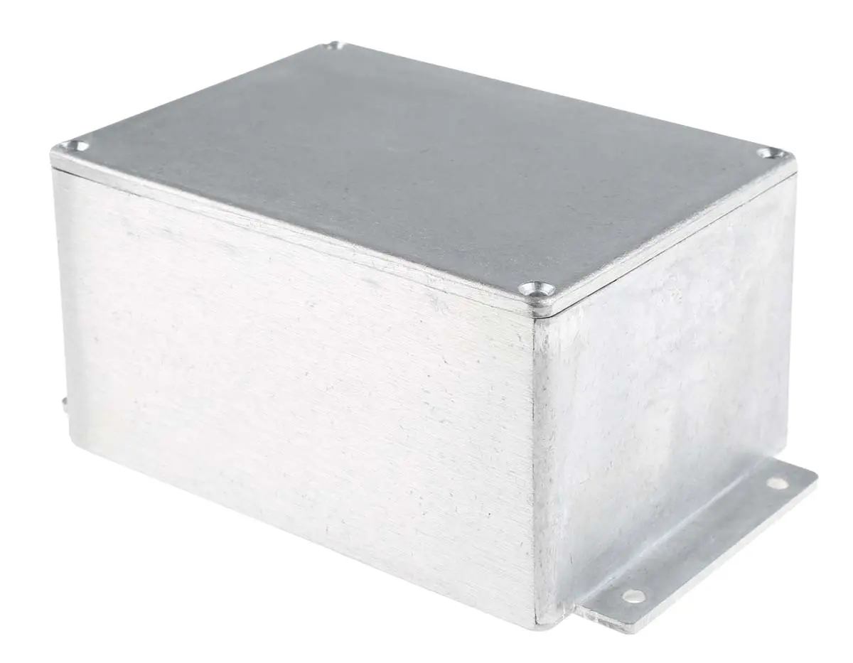 Produktfoto 1 von RS PRO; Gehäuse; Aluminiumdruckguss; Silber Geflanscht IP66 Breite 102 mm Höhe 77 mm Länge 140 mm