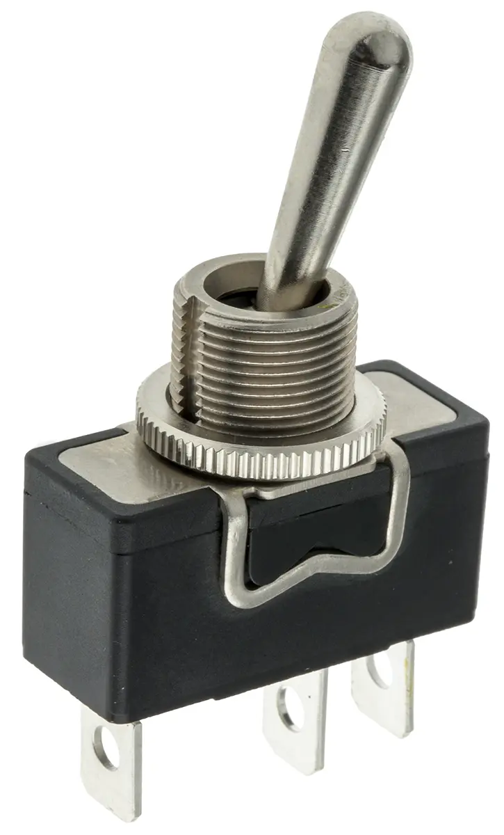 Produktfoto 1 von APEM Panel Kippschalter 1-poliger Umschalter, Ein-Aus-Ein, 24 V dc, 250 V ac, 15A, Stecker