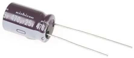 Nichicon PS Durchsteckmontage Kondensator 470 μF Radiale Anschlussfahnen ±20 % / 25V dc, Ø 10 mm x 16 mm x 16 mm, 105 °C