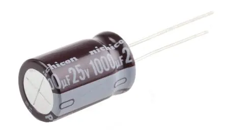 Nichicon PS Radial, Durchsteckmontage Kondensator 1000 μF PC-Stift ±20 % / 25V dc, Ø 12.5 mm x 20 mm x 20 mm, 105 °C