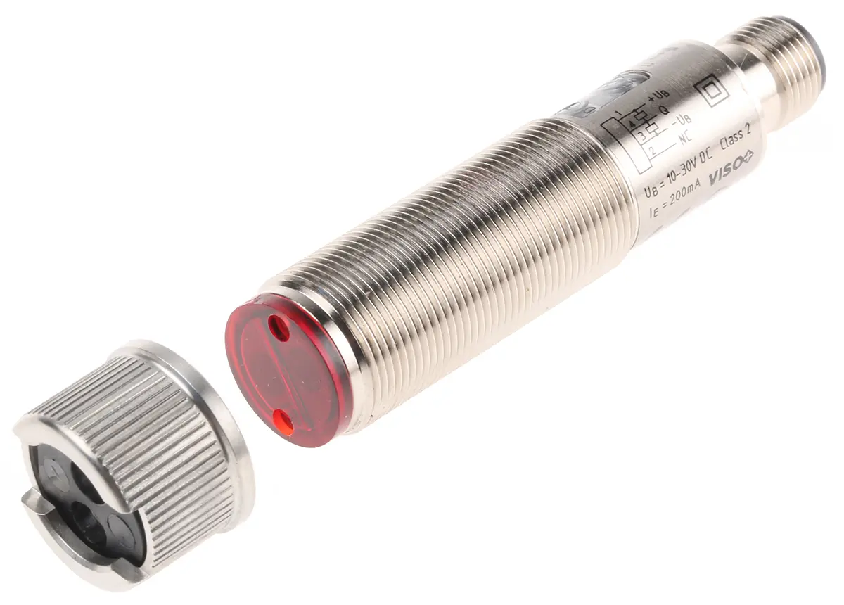 Produktfoto 1 von Pepperl + Fuchs Glasfaser Push-Pull LWL-Sensor up to 300 mm 4-polig M12 500 Hz IP67 1ms 30V dc Rote LED