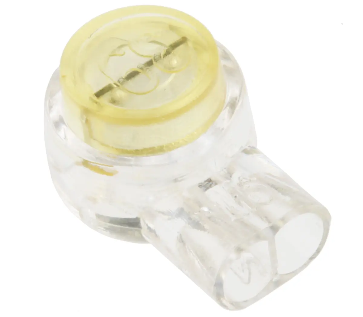 Produktfoto 1 von RS PRO UY Spleißverbinder, Scharnier, Weiß, Gelb Isoliert, Ø 7.9 mm, Ges.L 12.5 mm, 22 AWG max.