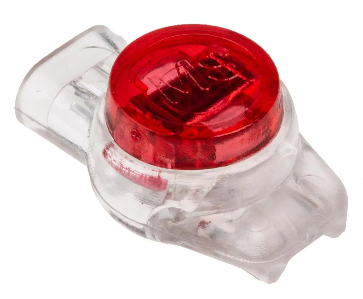 Produktfoto 1 von RS PRO UR Spleißverbinder, Scharnier, Weiß, Rot Isoliert, Ø 8.4 mm, Ges.L 19.5 mm, 19 AWG max.
