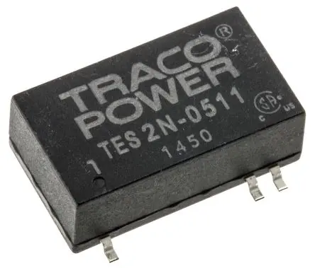 Produktfoto 1 von TRACOPOWER TES 2N DC/DC Konverter, 5V dc OUT 400 mA Oberfläche 9V dc 1.5 kV dc 2 W -40 °C 85 °C