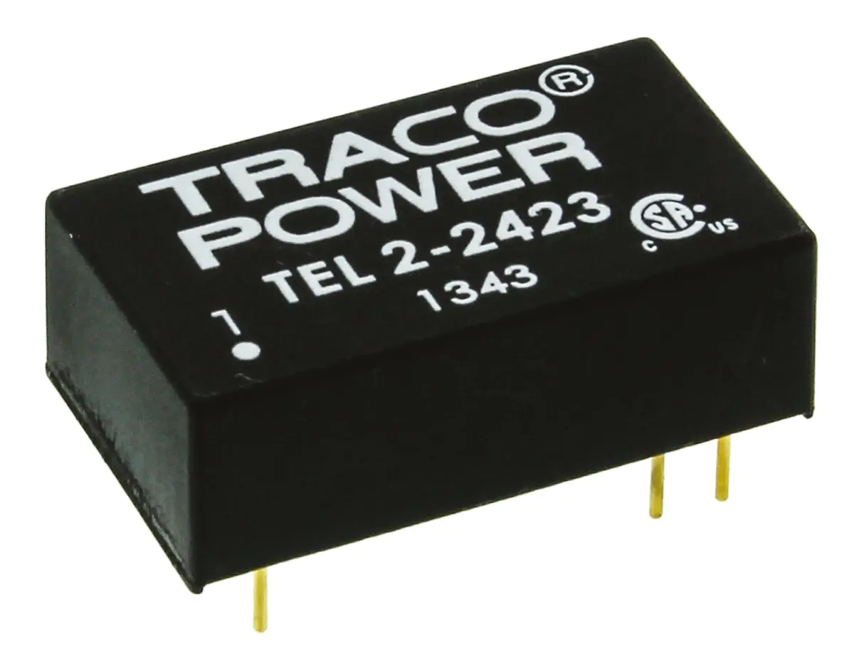 TRACOPOWER TEL 2 DC/DC-Wandler 2W 24 V dc IN, ±15V dc OUT / ±65mA Durchsteckmontage 1.5kV dc isoliert
