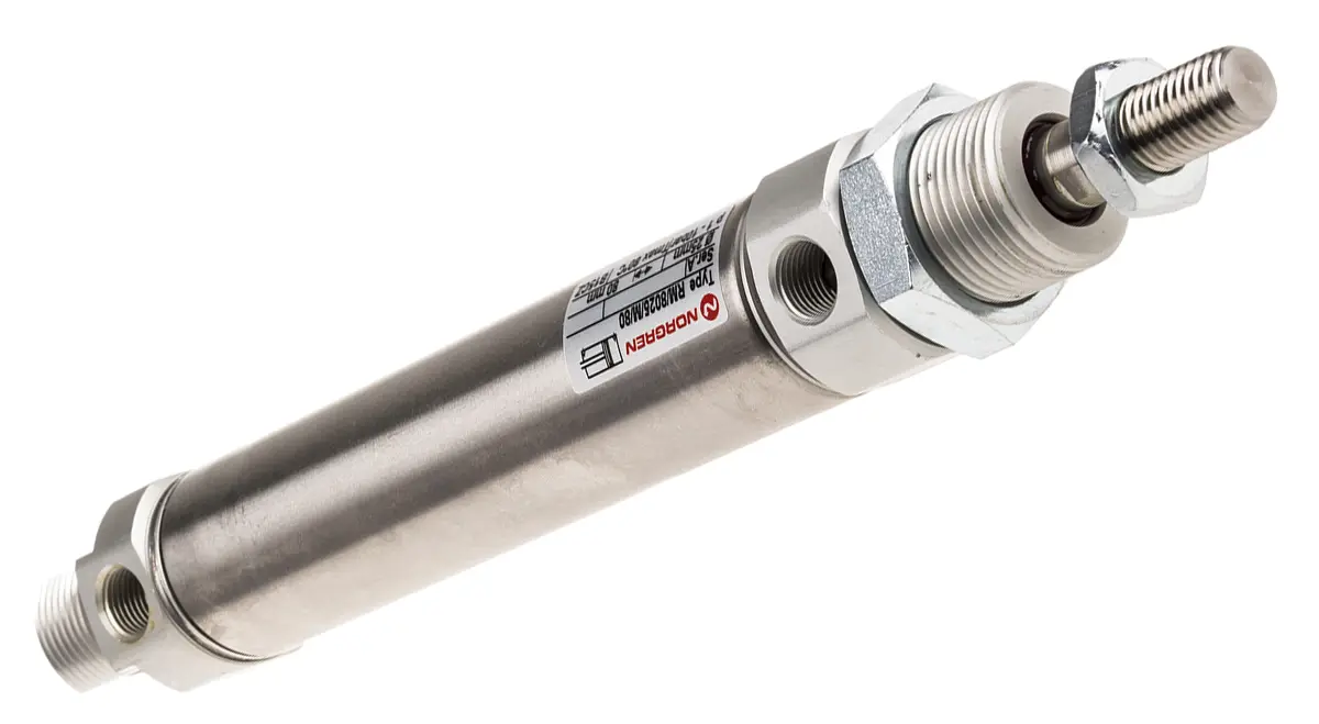 Produktfoto 1 von Norgren RM 802 Pneumatik-ISO-Zylinder 80 mm Doppeltwirkend, Bohrung Ø 25 mm, bis 10 bar