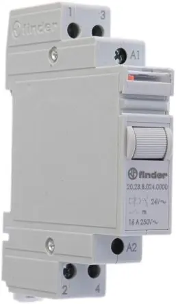Finder 20 Stromstoßschalter modular DIN-Hutschiene, 24V ac Spule, max. 16A, 250V ac, Schraube