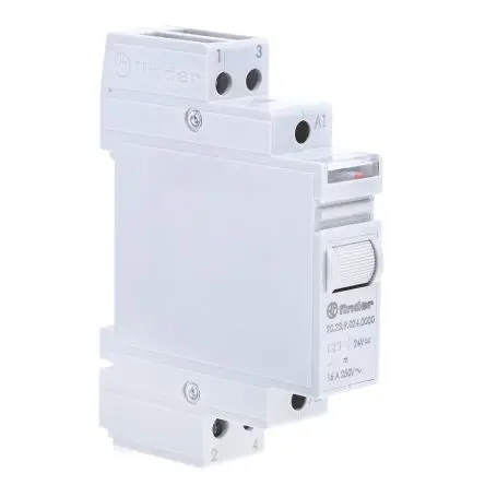 Produktfoto 1 von Finder 20 Stromstoßschalter modular DIN-Hutschiene, 24V dc Spule, max. 16A, 250V ac, Schraube