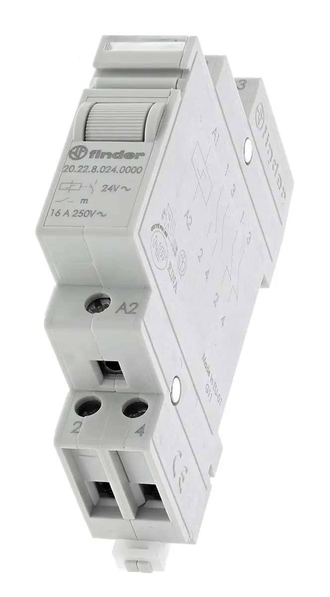 Produktfoto 1 von Finder 20 Stromstoßschalter modular DIN-Hutschiene, 24 V ac Spule, DPST, max. 16 A, 250 V ac, Schraube
