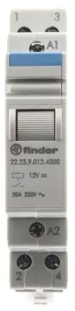 Produktfoto 1 von Finder 22 Leistungsrelais 12V dc Spule DIN-Hutschiene 20A 115 Ω 1.25 W