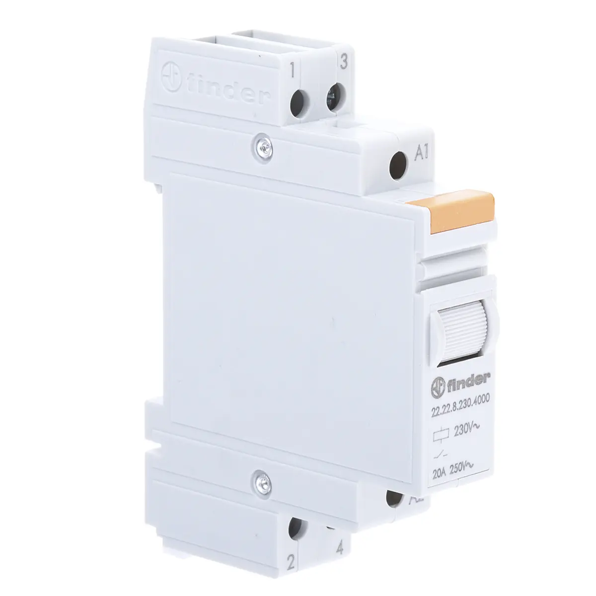 Finder Relais 230V ac Spule 2-poliger Schließer für DIN-Schienen 20A 4,2 kO 3W Monostabiles Relais