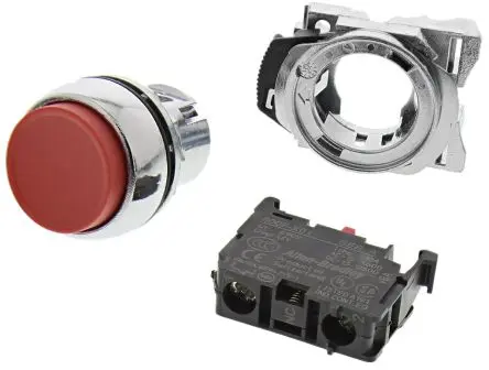 Produktfoto 1 von Allen Bradley 800F Druckschalter Rot Rastend Panel Ø 22 mm, SPST 5 V dc 600 V ac