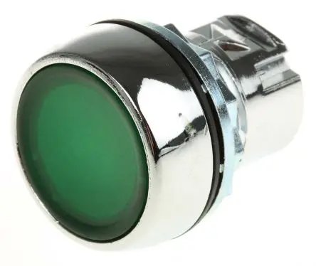 Produktfoto 1 von Allen Bradley 800F Drucktastenkopf Ø 22 mm, Grün Tastend Rund Rund Metall, IP65