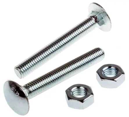 Produktfoto 1 von RS PRO Schlossschrauben Güte 4,8 Stahl Glanzzink Metrisch x 75 mm x 100 mm