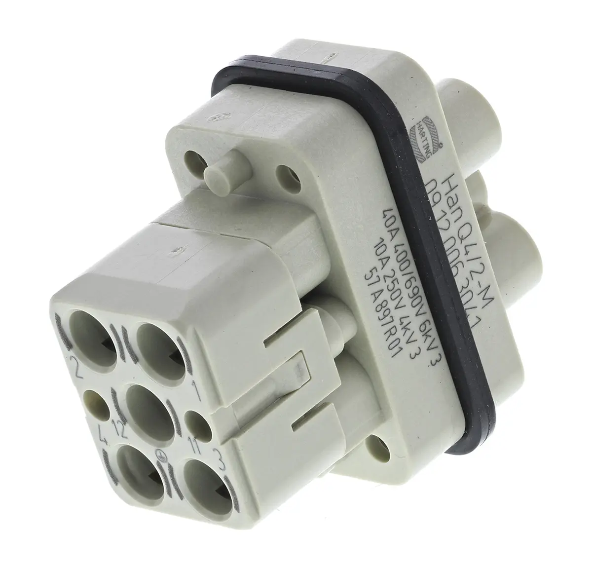 Produktfoto 1 von HARTING Han Q Industrie-Steckverbinder Kontakteinsatz, 7-polig 40A Stecker