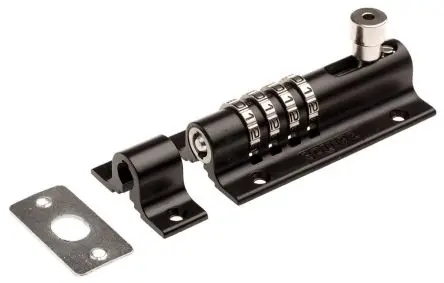 Produktfoto 1 von Squire Stahl Türbolzen Schwarz pulverbeschichtet, B. 50 mm, L. 120 mm