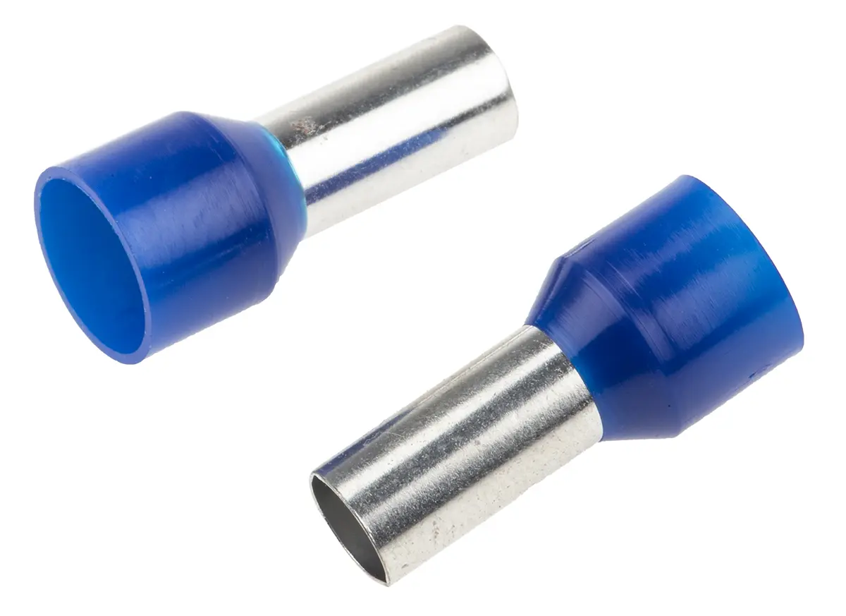 Produktfoto 1 von RS PRO Aderendhülsen-Crimp, Stift ø 6.2 mm, Blau, Nylon, 12.0 mm, 22mm, Isoliert, 6 AWG max.