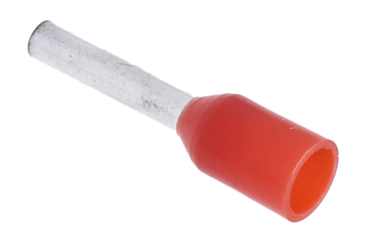 Produktfoto 1 von RS PRO Aderendhülsen-Crimp, Stift ø 1.7 mm, Rot, Nylon, 8 mm, 14.3 mm, Isoliert, 18 AWG max.