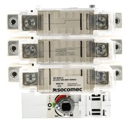 Produktfoto 1 von Socomec FUSERBLOC Sicherungsschalter-Trennschalter / 3-polig 10 A 100A, A4 Sicherungsgröße, 3 phasig