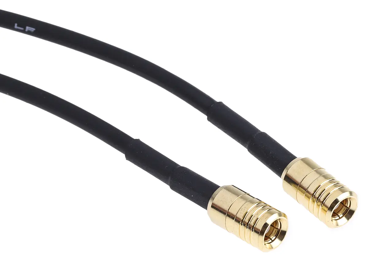 Produktfoto 1 von RS PRO SMB RG174 Koaxialkabel, Abgeschlossen, 50 Ω, 1 m, Schwarz