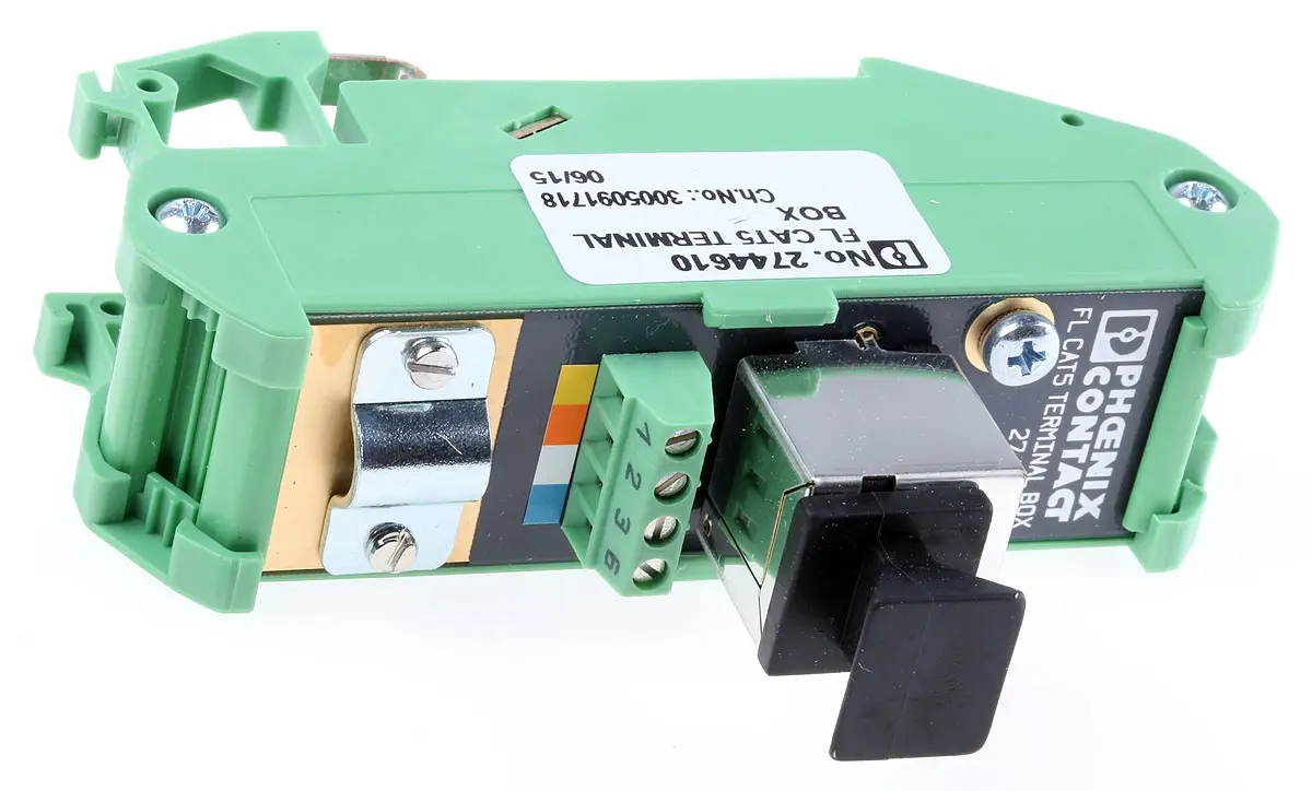 Produktfoto 1 von Phoenix Contact Schnittstellenmodul RJ45, Stecker, 4-polig, 1 V, DIN-Hutschiene 1A