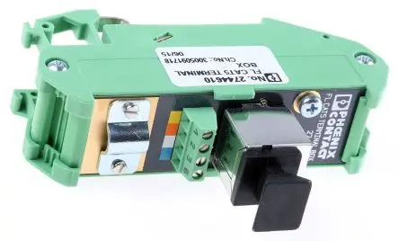 Produktfoto 1 von Phoenix Contact Schnittstellenmodul RJ45, Stecker, 4-polig, 1V, DIN-Hutschiene 1A