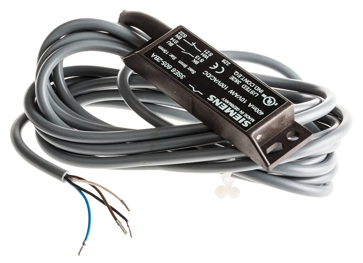 Produktfoto 1 von Siemens Sirius 3SE6 3m Kabel Berührungsloser Sicherheitsschalter aus Kunststoff 100V ac, Schließer/Öffner, Einmalig