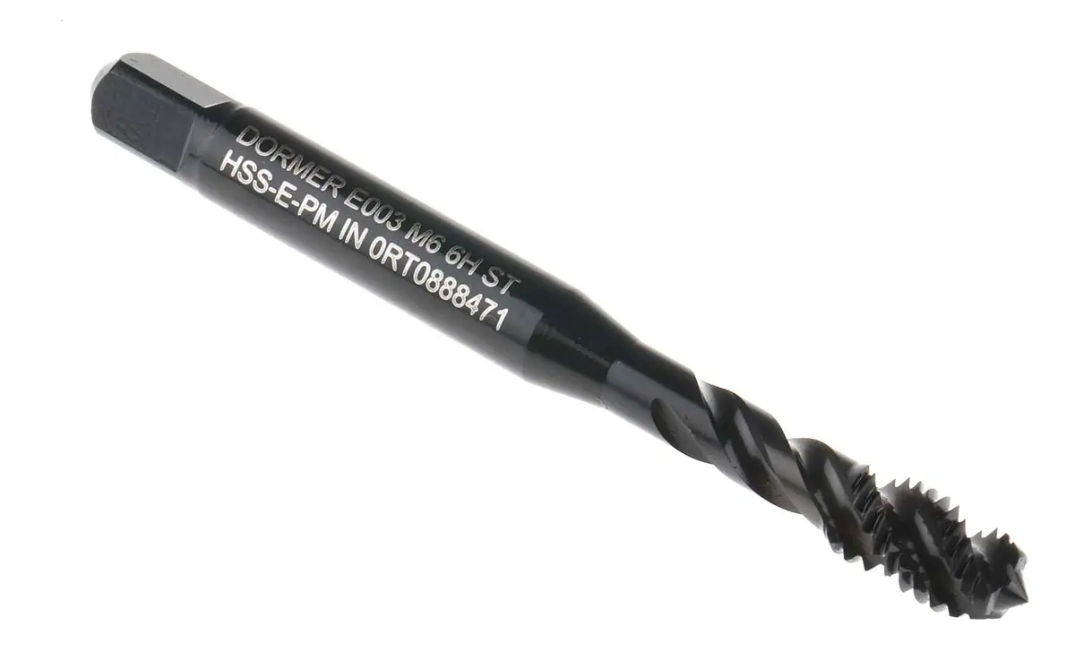 Produktfoto 1 von Dormer Gewindebohrer HSS Maschinen, Metrisch Spiralnut, Rechtsgewinde, 1-teilig M6