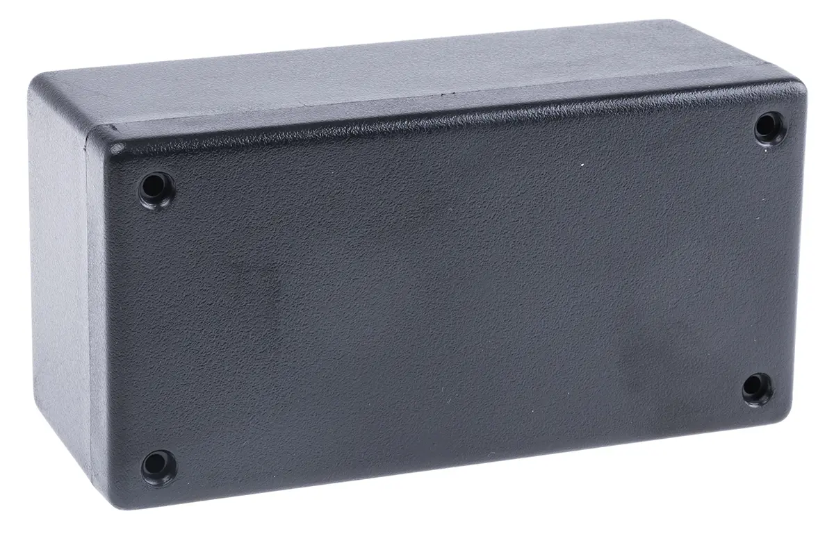 Hammond 1594; Gehäuse; Schwer entflammbares ABS; Schwarz IP54 Breite 66.3 mm Höhe 55.1 mm Länge 131.5 mm