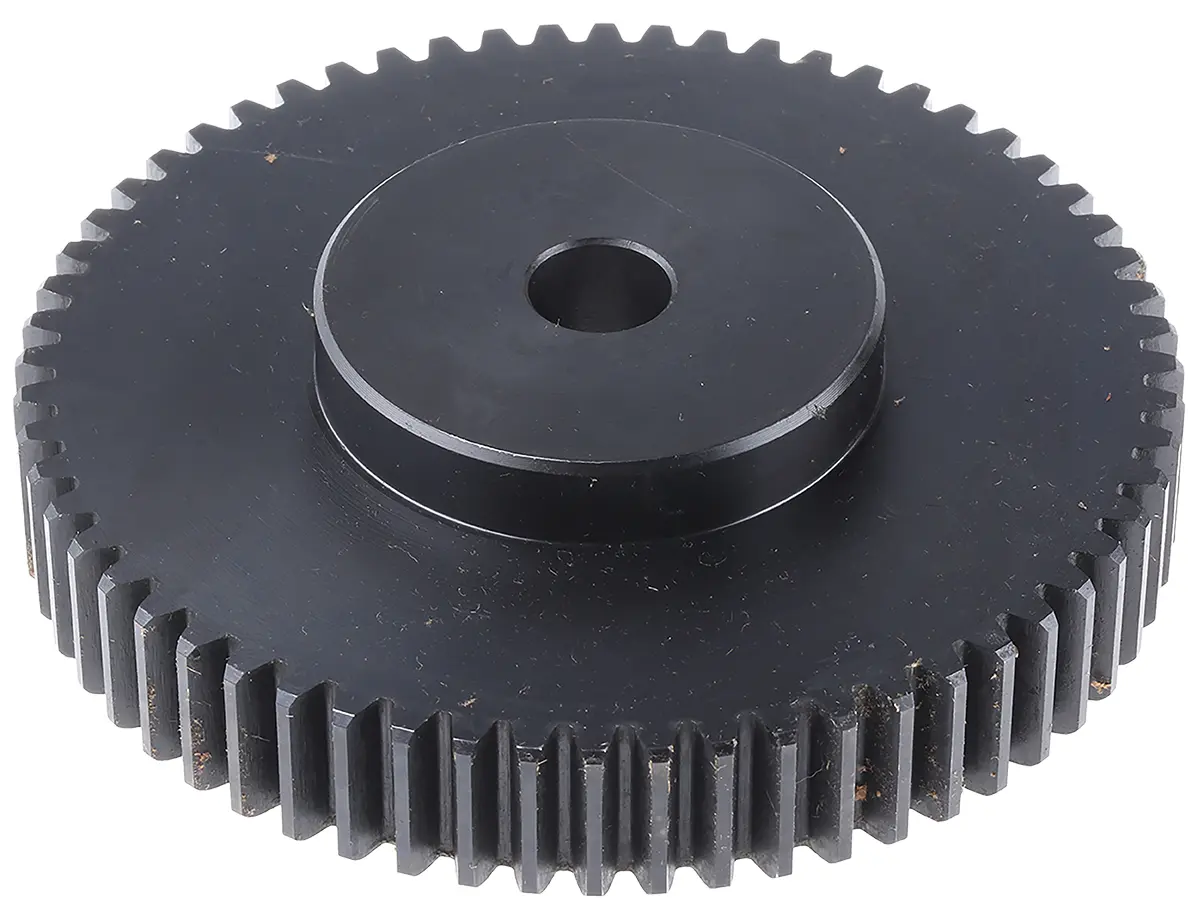 Produktfoto 1 von RS PRO Stahl Stirnrad 60 Zähne / Modul 2, Wälzkreis-Ø 120 mm, Nabe Ø 60 mm / Bohrung 15 mm