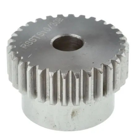 Produktfoto 1 von RS PRO Edelstahl Stirnrad 30 Zähne / Modul 1, Wälzkreis-Ø 30 mm, Nabe Ø 25 mm / Bohrung 8 mm
