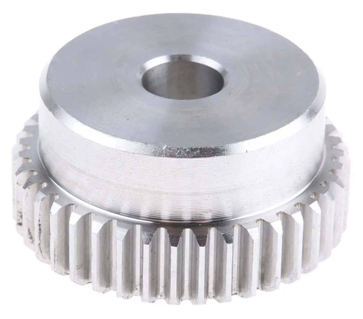 Produktfoto 1 von RS PRO Edelstahl Stirnrad 40 Zähne / Modul 1, Wälzkreis-Ø 40 mm, Nabe Ø 35 mm / Bohrung 10 mm