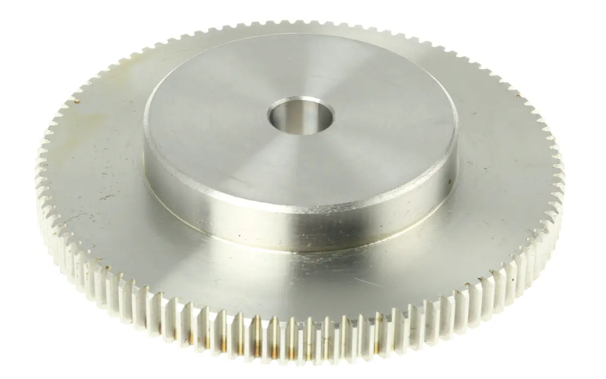 RS PRO Edelstahl Stirnrad 100 Zähne / Modul 1, Wälzkreis-Ø 100 mm, Nabe Ø 60 mm / Bohrung 12 mm