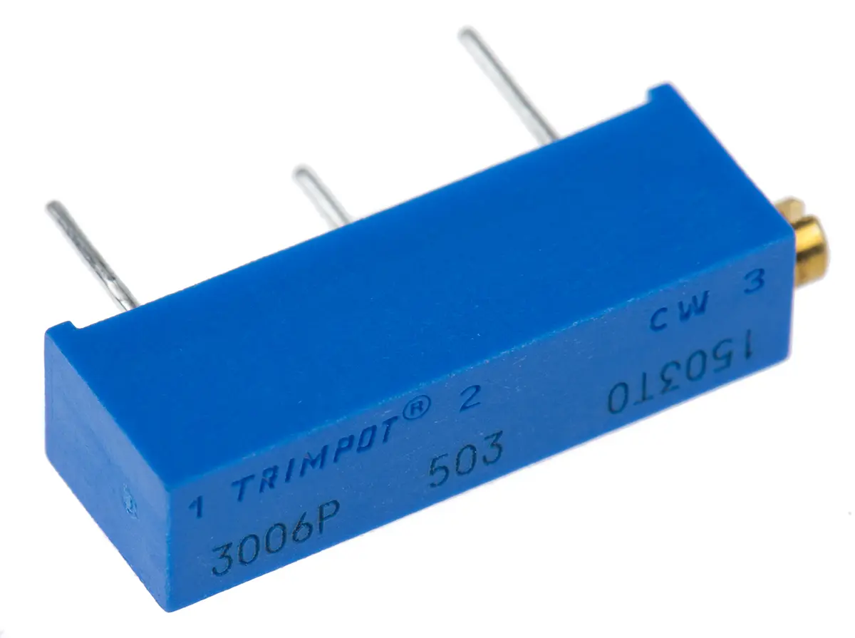 Bourns 3006 15-Gang Durchsteckmontage Trimm-Potentiometer, Seitliche Einstellung, 50 kΩ, 10 %, 0.75 W, Stift, L. 20.57