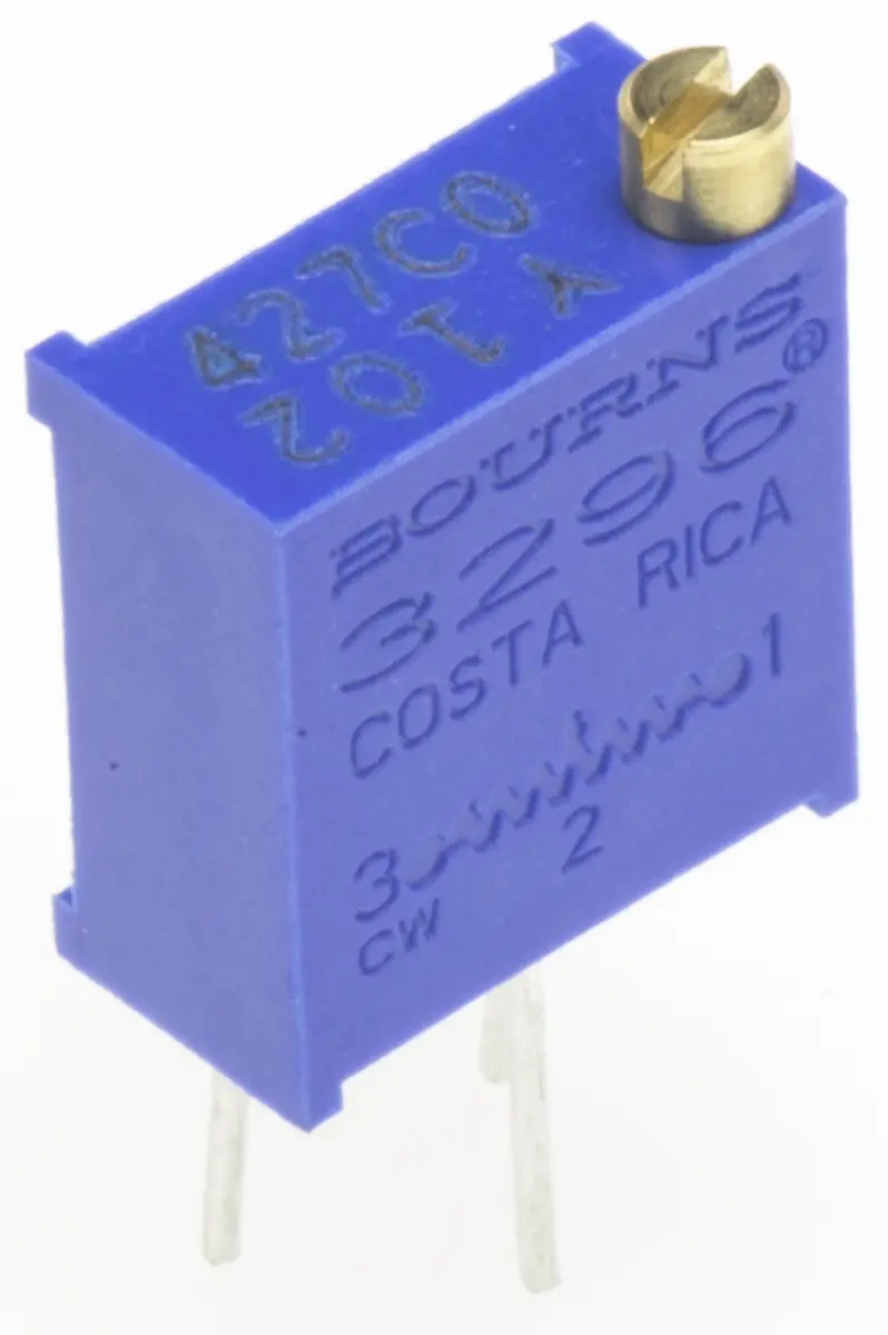 Bourns 3296 25-Gang Durchsteckmontage Trimm-Potentiometer, Einstellung von oben, 1 kΩ, 10 %, 0.5 W, Stift, L. 9.53 mm