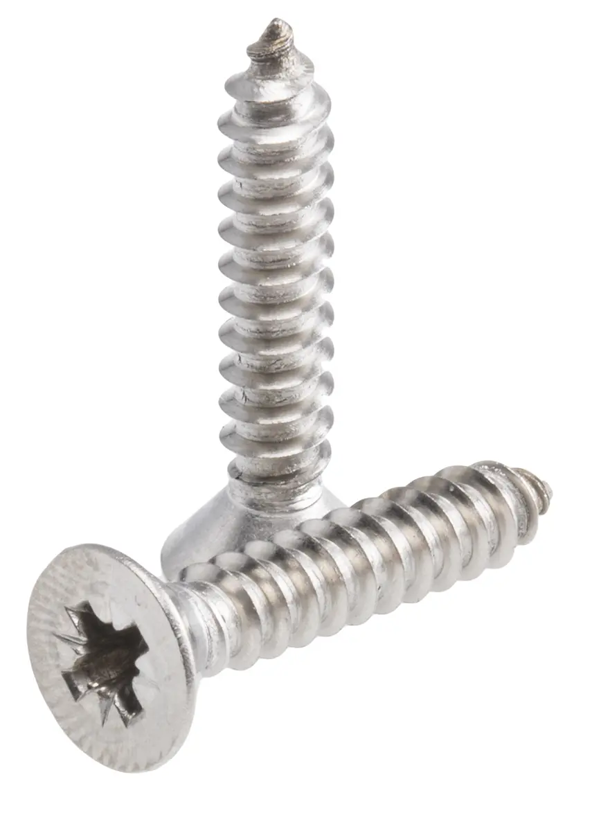 Produktfoto 1 von RS PRO Selbstschneidende Schraube DIN 7982C Pozidriv, Edelstahl Senkkopf x 1 in glatt