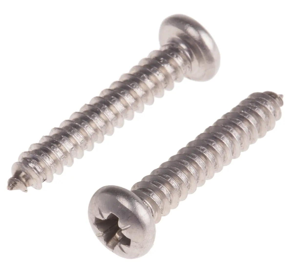 Produktfoto 1 von RS PRO Selbstschneidende Schraube DIN 7981C Pozidriv, Edelstahl Flachrund x 1 in glatt