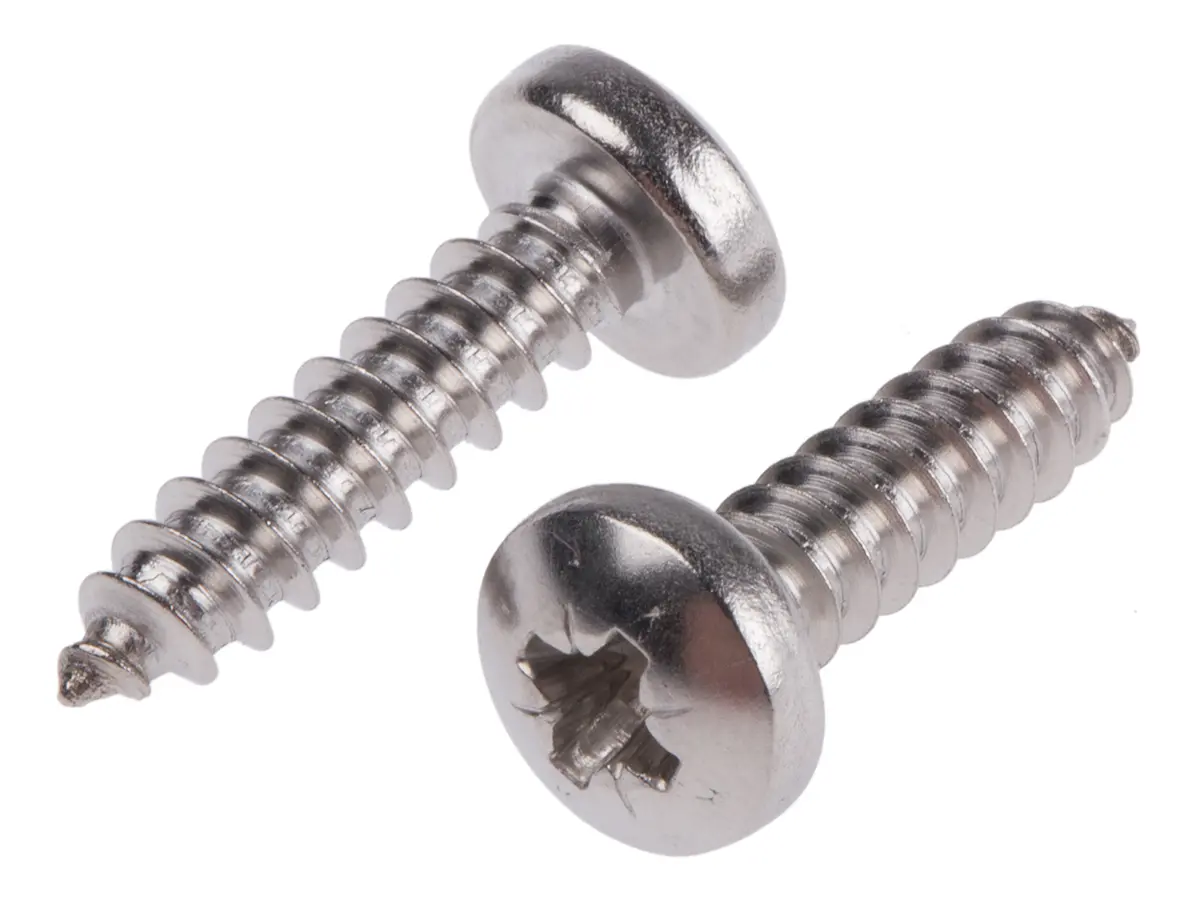 Produktfoto 1 von RS PRO Selbstschneidende Schraube DIN 7981C Pozidriv, Edelstahl Flachrund x 19 mm glatt