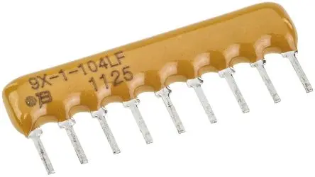 Produktfoto 1 von Bourns Serie 4600X Widerstands-Array BUS, 8 x 100 kΩ, 1.13 W 2 %, Bauform SIP Lot