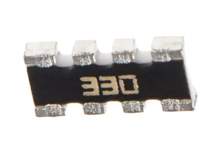 Produktfoto 1 von Bourns Serie CAY16 Widerstands-Array ISOL, 4 x 33 Ω, 0.25 W 5 %, Bauform 1206 Konvex