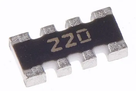 Produktfoto 1 von Bourns Serie CAY16 Widerstands-Array ISOL, 4 x 22 Ω, 0.25 W 5 %, Bauform 1206 Konvex