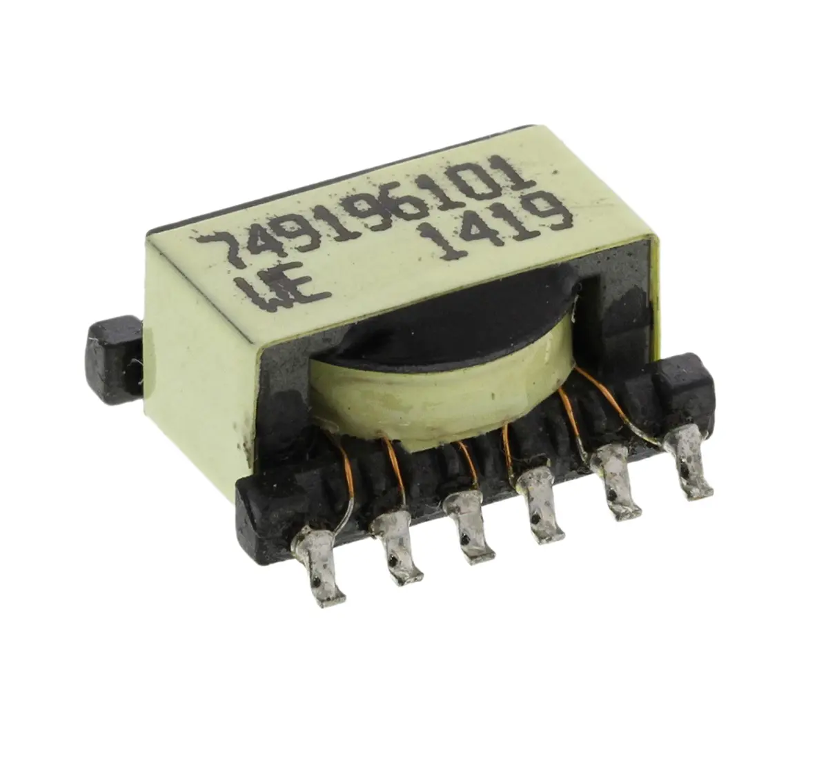 Produktfoto 1 von Wurth Elektronik Impulstransformator 198.6 μH 344mΩ 1:1:1:1:1:1 Oberfläche 0.21μH
