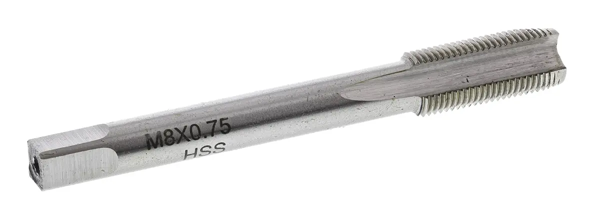 Produktfoto 1 von RS PRO Gewindebohrer HSS, Metrisch Fein Zweiter Schnitt, 1-teilig M8