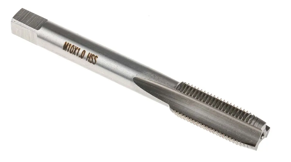 Produktfoto 1 von RS PRO Gewindebohrer HSS, Metrisch Fein Gerade Nut, 1-teilig M10
