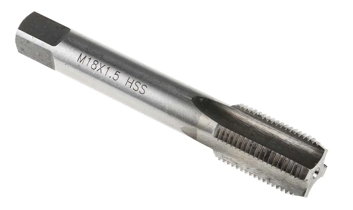 Produktfoto 1 von RS PRO Gewindebohrer HSS, Metrisch Fein Zweiter Schnitt, 1-teilig M18